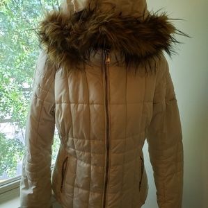 Calvin Klein Fur Brim Hood Puffer Coat